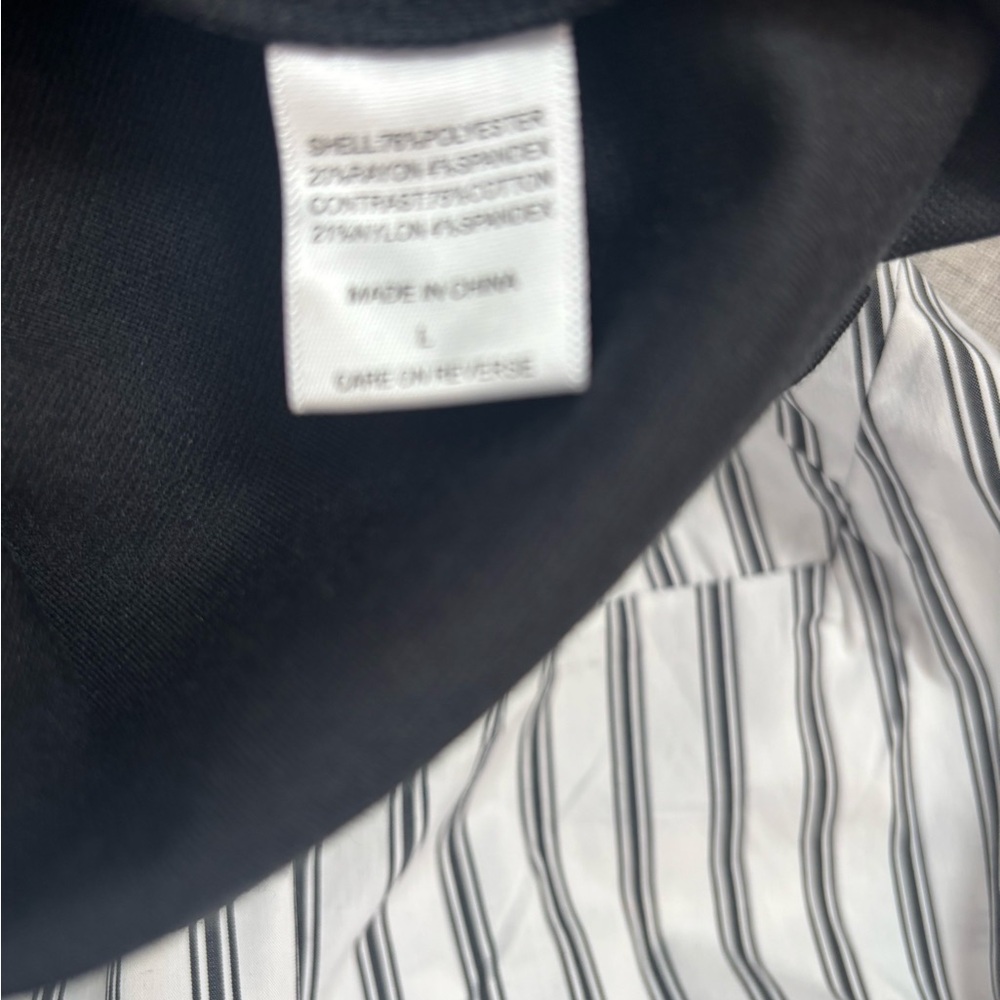 New York & Company Ponte Dress- Size Large- NWT | Black with Striped Blouse Look - Picture 3 of 5